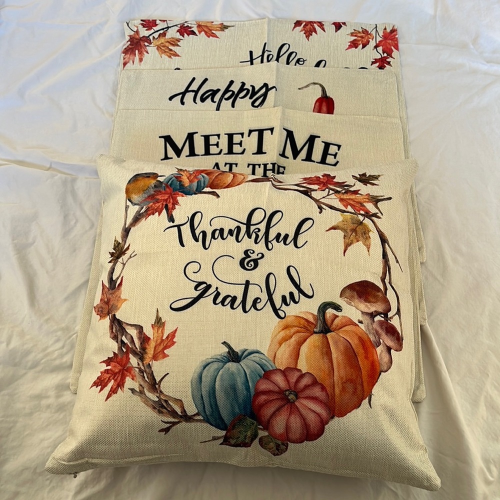 CDWERD Fall Pillow Covers 18 x 18 inch Set of Four